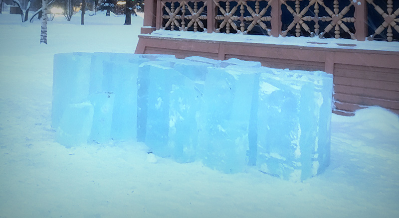 Pile of ice blocks